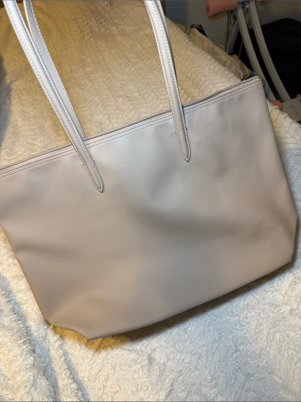 Lacoste Beige Tote Laptop Bag